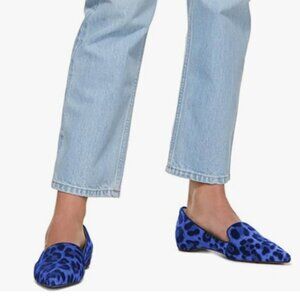 FOWT Blue Sexy Pointed Toe Arched Heel Pumps Solid Color Suede Side V Cut Loafer